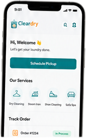 Cleardry app screenshot on phone